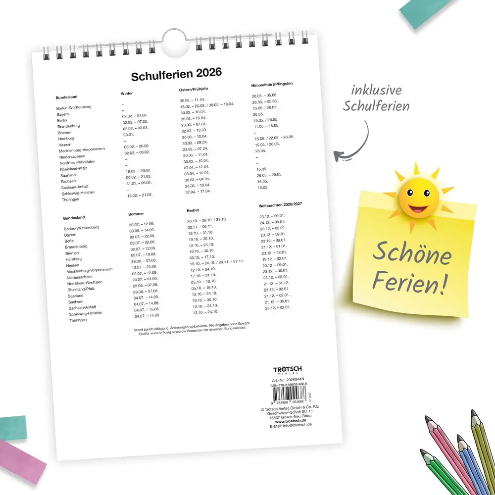 Bild: 9783988024688 | Trötsch Foto- und Bastelkalender Premium A4 2026 mit vielen Stickern