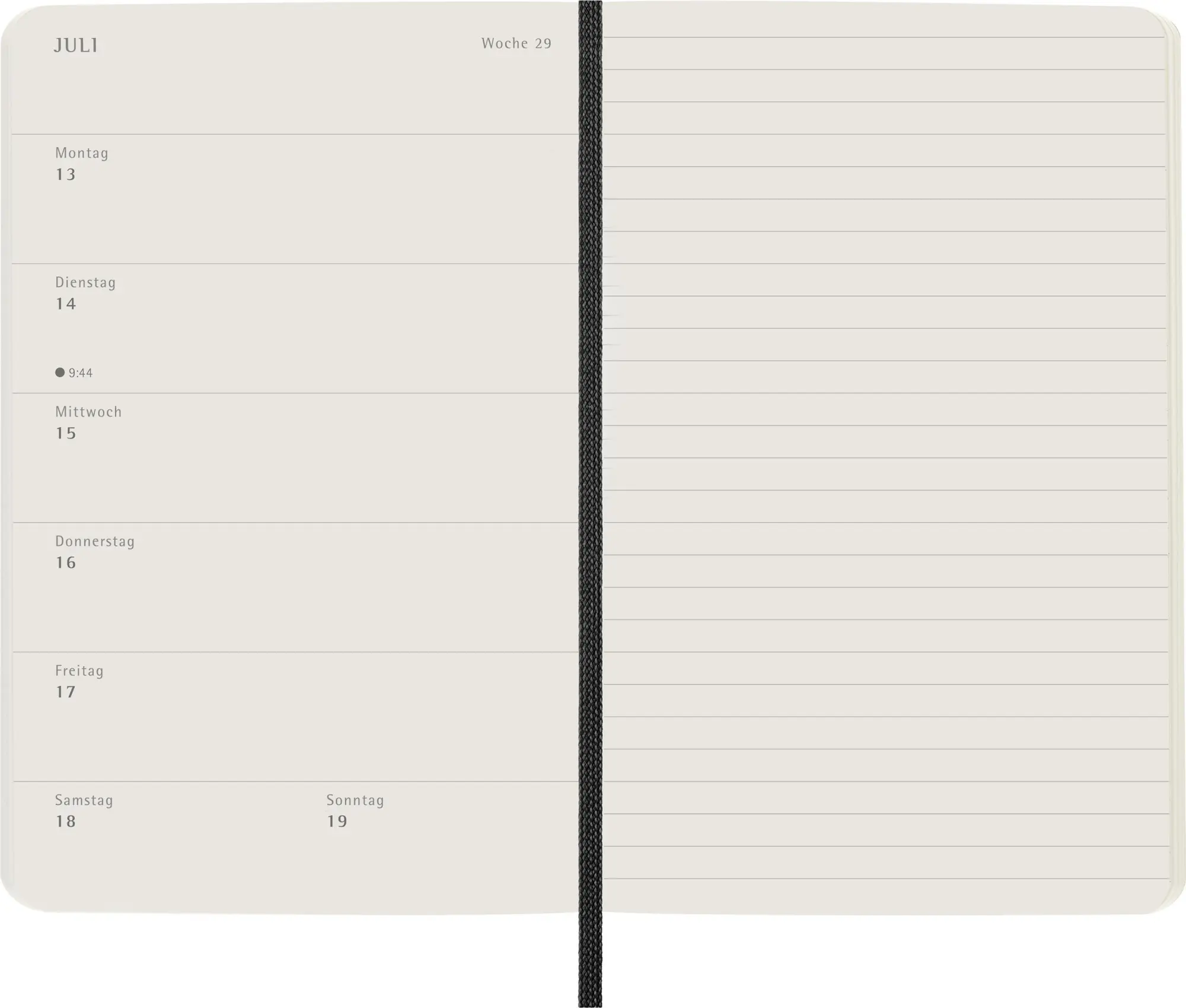 Bild: 8056999274788 | Moleskine 12 Monate Wochen Notizkalender Deutsch 2026, Pocket/A6, 1...
