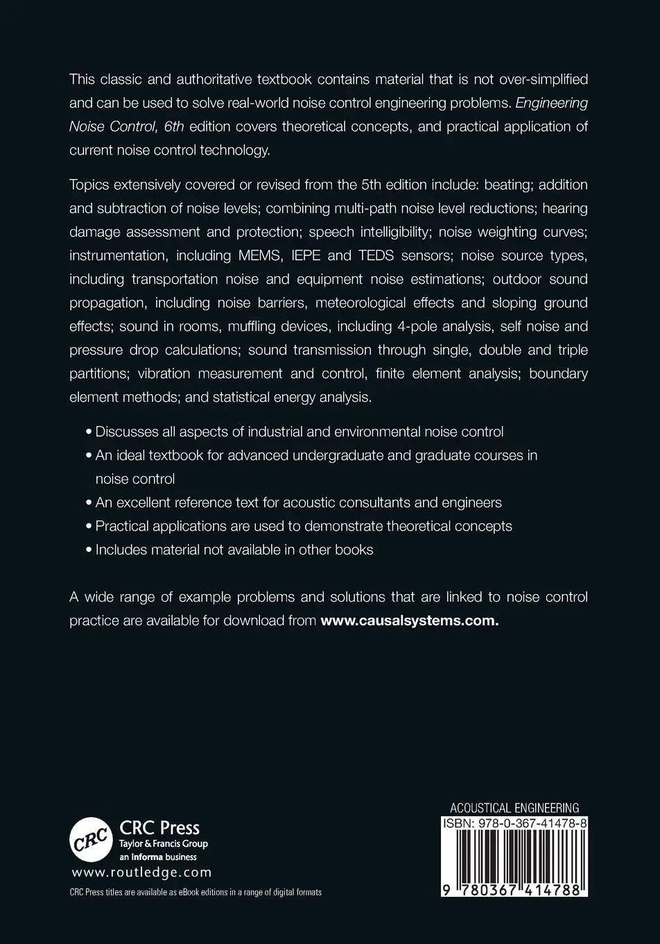 Rückseite: 9780367414788 | Engineering Noise Control | David A. Bies (u. a.) | Taschenbuch | 2023
