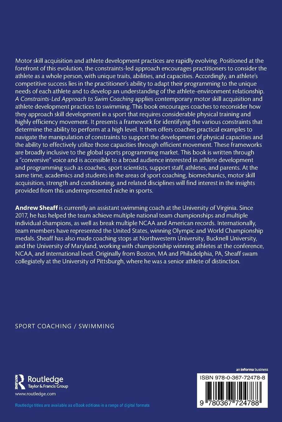 Rückseite: 9780367724788 | A Constraints-Led Approach to Swim Coaching | Andrew Sheaff | Buch