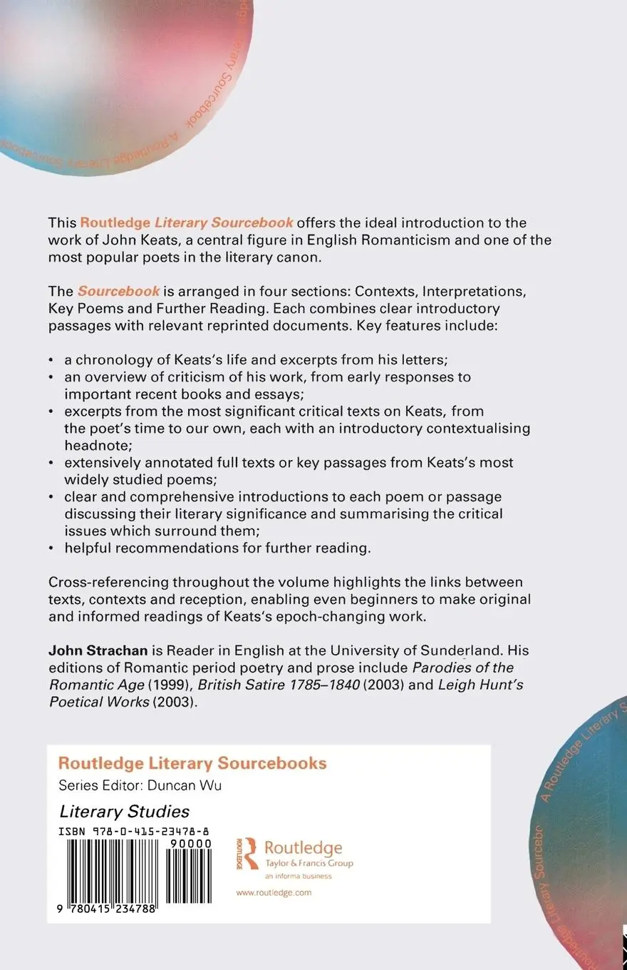 Rückseite: 9780415234788 | The Poems of John Keats | A Routledge Study Guide and Sourcebook