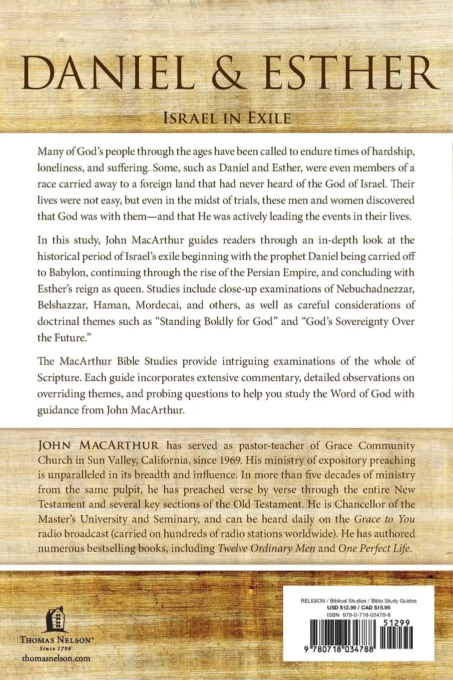 Rückseite: 9780718034788 | Daniel and Esther | Israel in Exile | John F. Macarthur | Taschenbuch