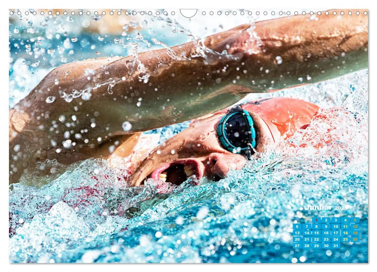 Bild: 9783383884788 | Schwimmen: Sport auf blauen Bahnen (Wandkalender 2025 DIN A3 quer),...