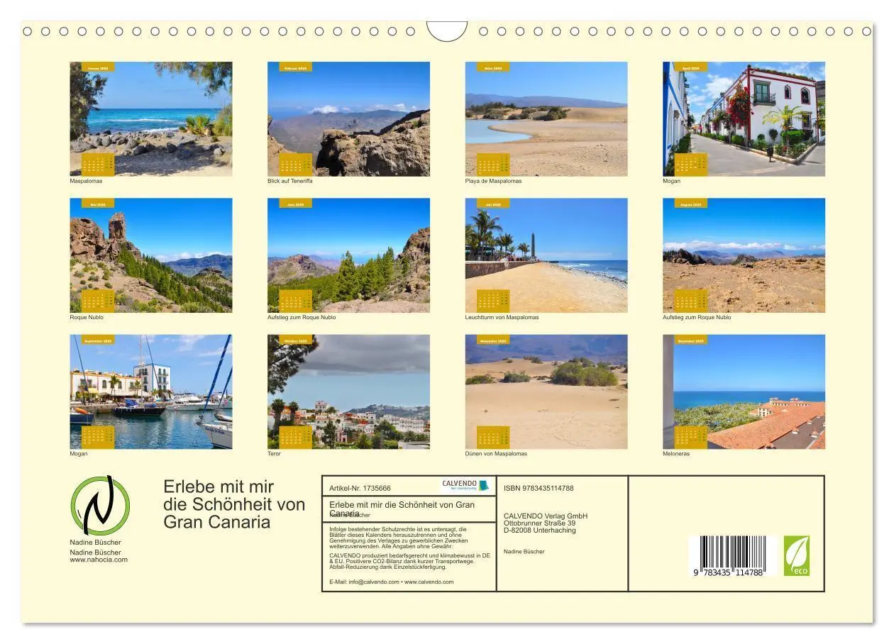 Bild: 9783435114788 | Erlebe mit mir die Schönheit von Gran Canaria (Wandkalender 2025...