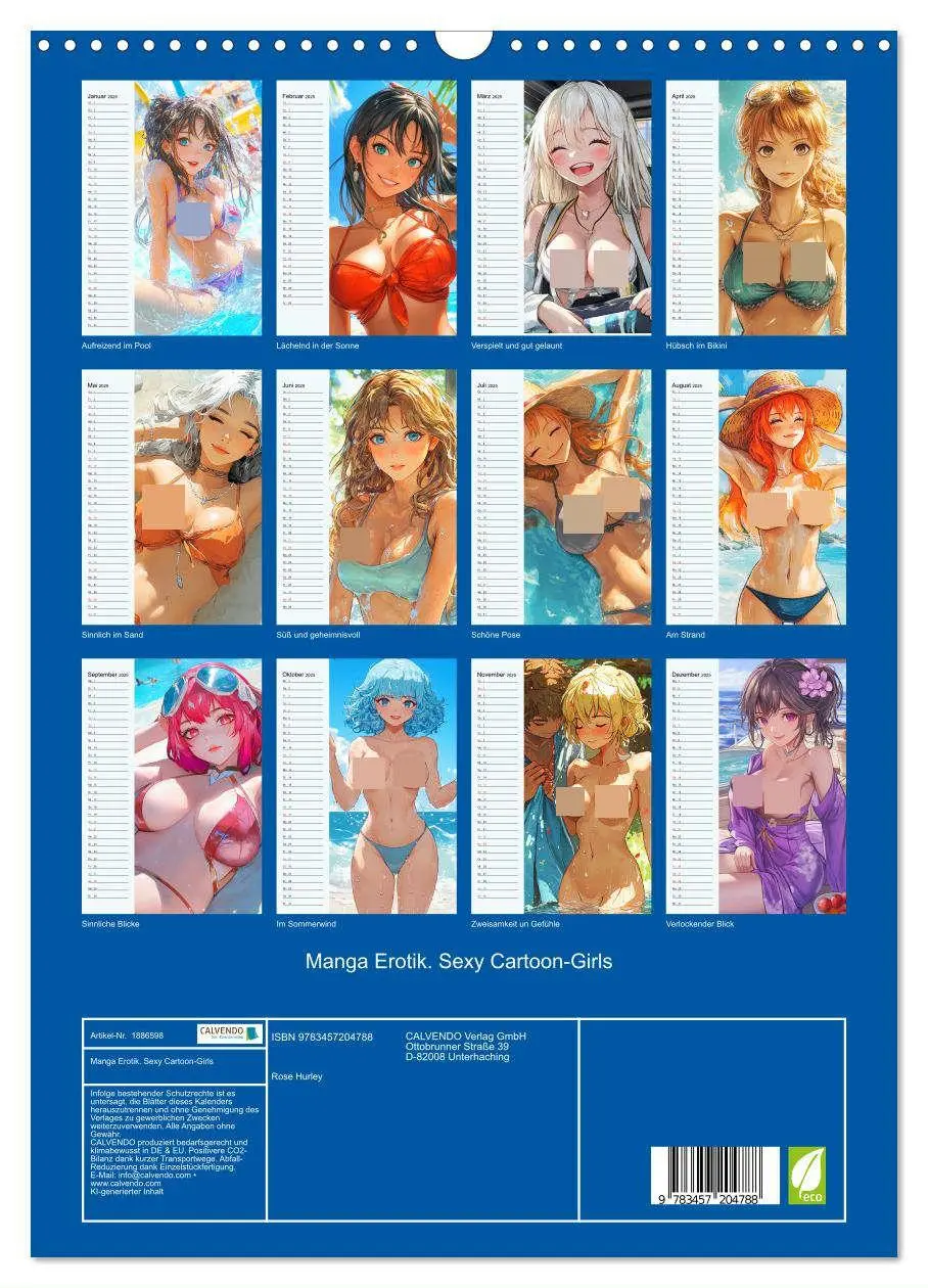 Bild: 9783457204788 | Manga Erotik. Sexy Cartoon-Girls (Wandkalender 2025 DIN A3 hoch),...