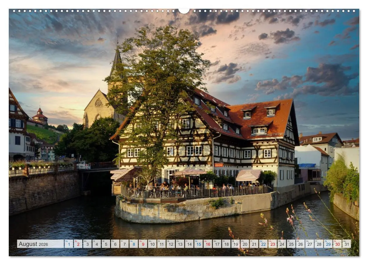 Bild: 9783457374788 | Esslingen zwischen Tag und Nacht (hochwertiger Premium Wandkalender...