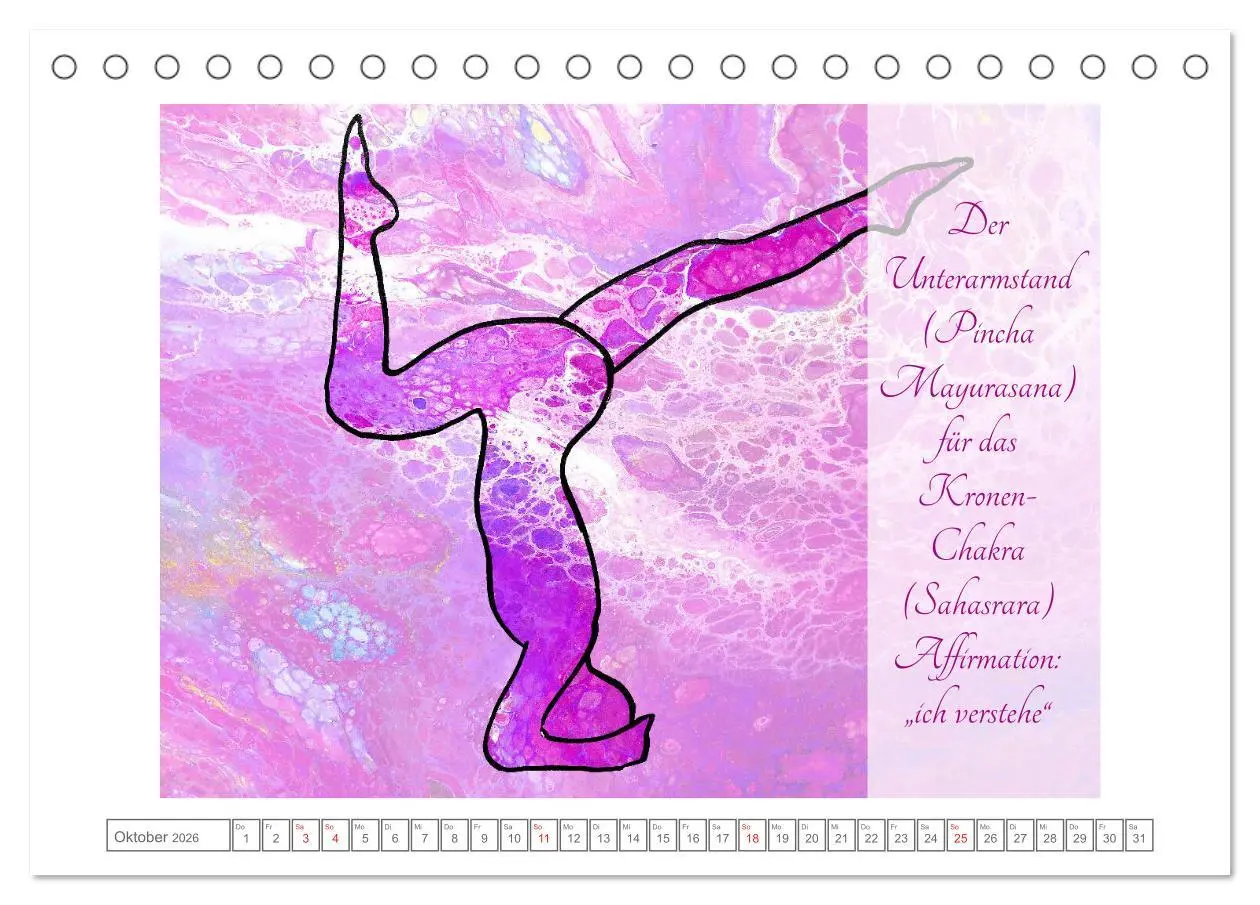 Bild: 9783457684788 | Chakren Yoga (Tischkalender 2026 DIN A5 quer), CALVENDO Monatskalender