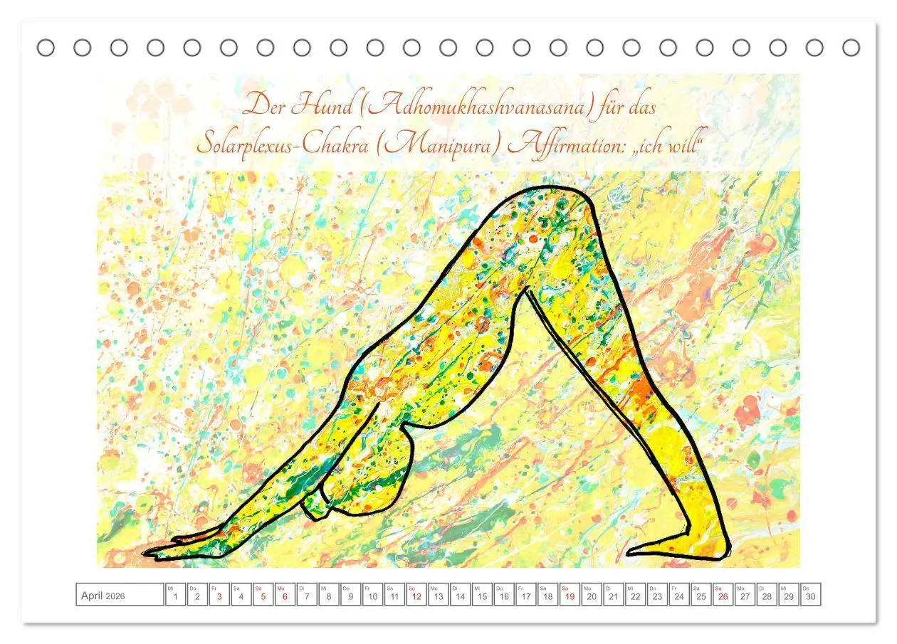 Bild: 9783457684788 | Chakren Yoga (Tischkalender 2026 DIN A5 quer), CALVENDO Monatskalender
