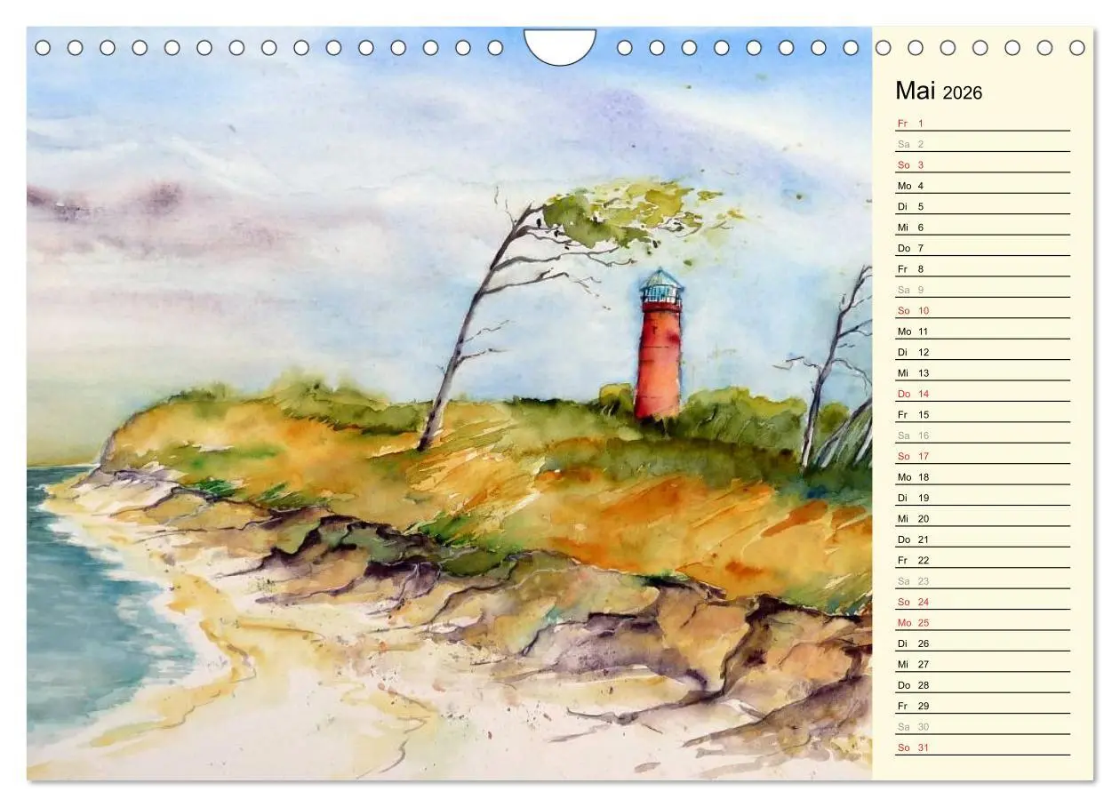 Bild: 9783457994788 | Aquarelle - Fischland-Darß (Wandkalender 2026 DIN A4 quer),...