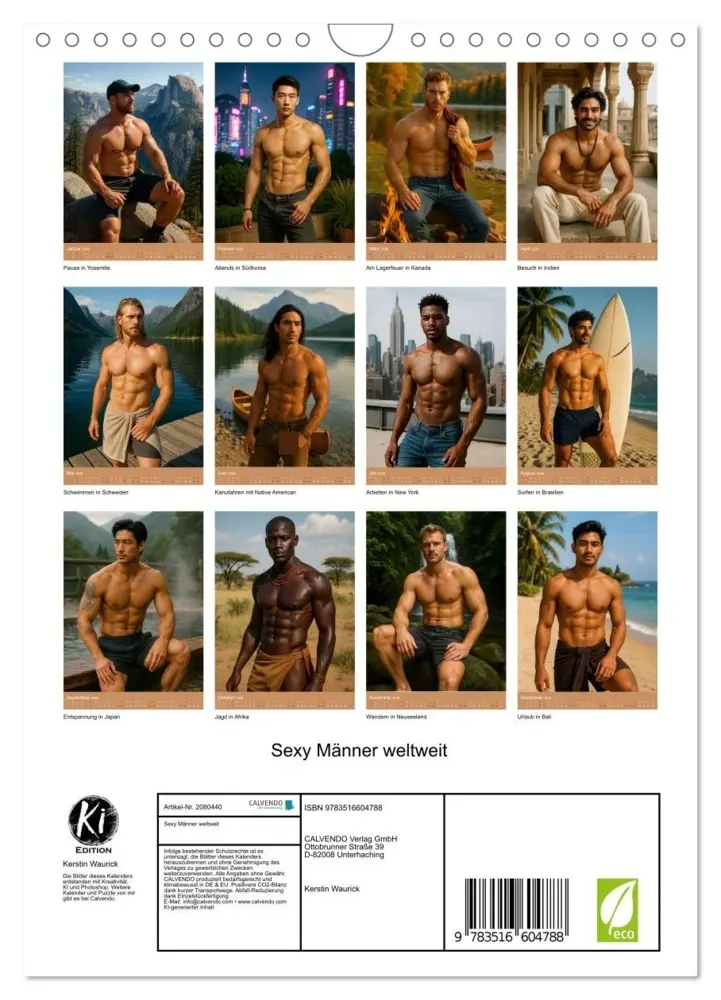 Bild: 9783516604788 | Sexy Männer weltweit (Wandkalender 2026 DIN A4 hoch), CALVENDO...