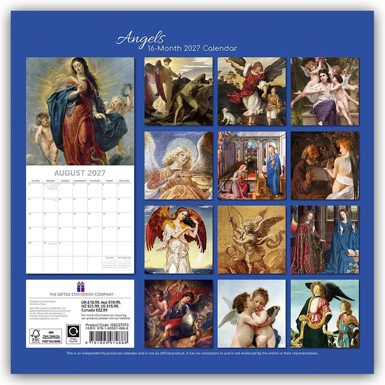 Rückseite: 9781805974888 | Angels - Engel 2027 - 16-Monatskalender | The Gifted | Kalender | 2027