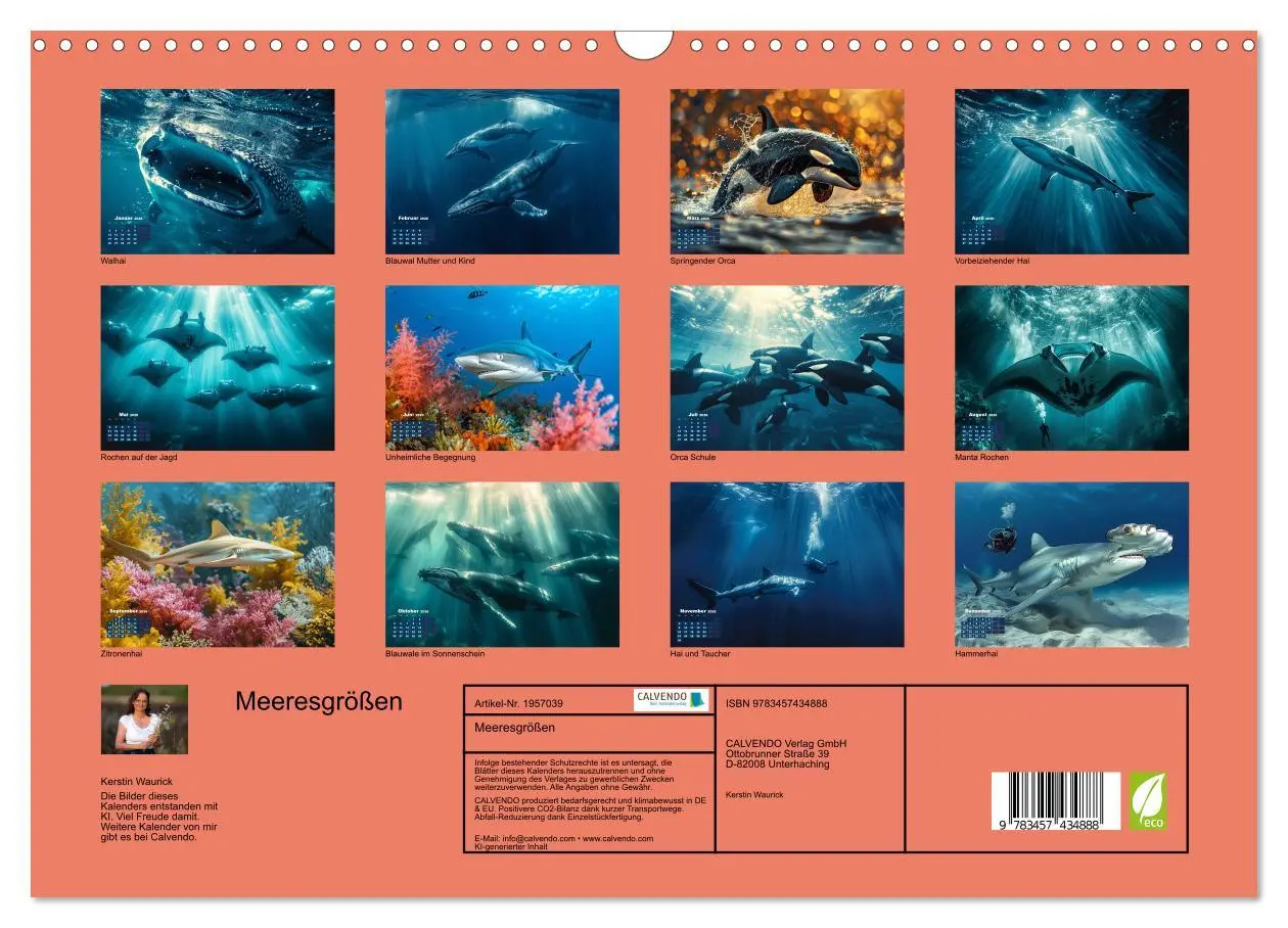 Bild: 9783457434888 | Meeresgrößen (Wandkalender 2026 DIN A3 quer), CALVENDO Monatskalender