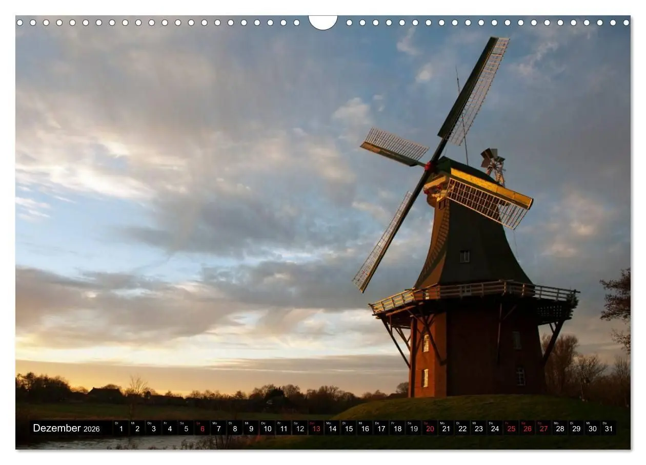 Bild: 9783516144888 | Windmühlen in Deutschland (Wandkalender 2026 DIN A3 quer), CALVENDO...