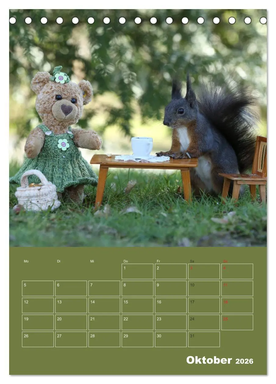Bild: 9783516384888 | Eichhörnchen - Abenteuer mit Freund Teddy (Tischkalender 2026 DIN...
