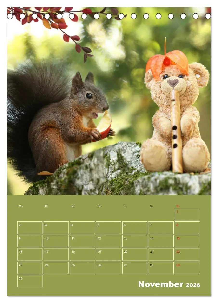 Bild: 9783516384888 | Eichhörnchen - Abenteuer mit Freund Teddy (Tischkalender 2026 DIN...