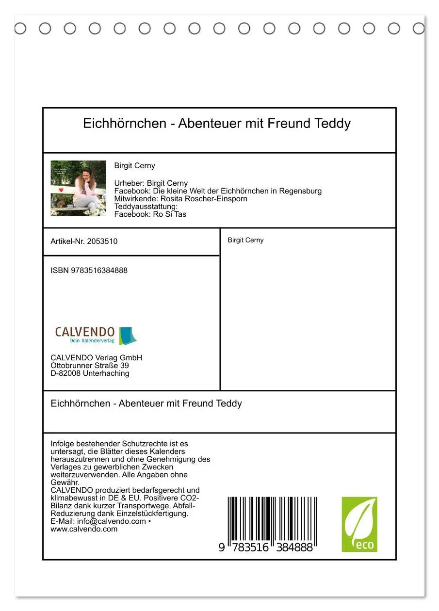 Bild: 9783516384888 | Eichhörnchen - Abenteuer mit Freund Teddy (Tischkalender 2026 DIN...