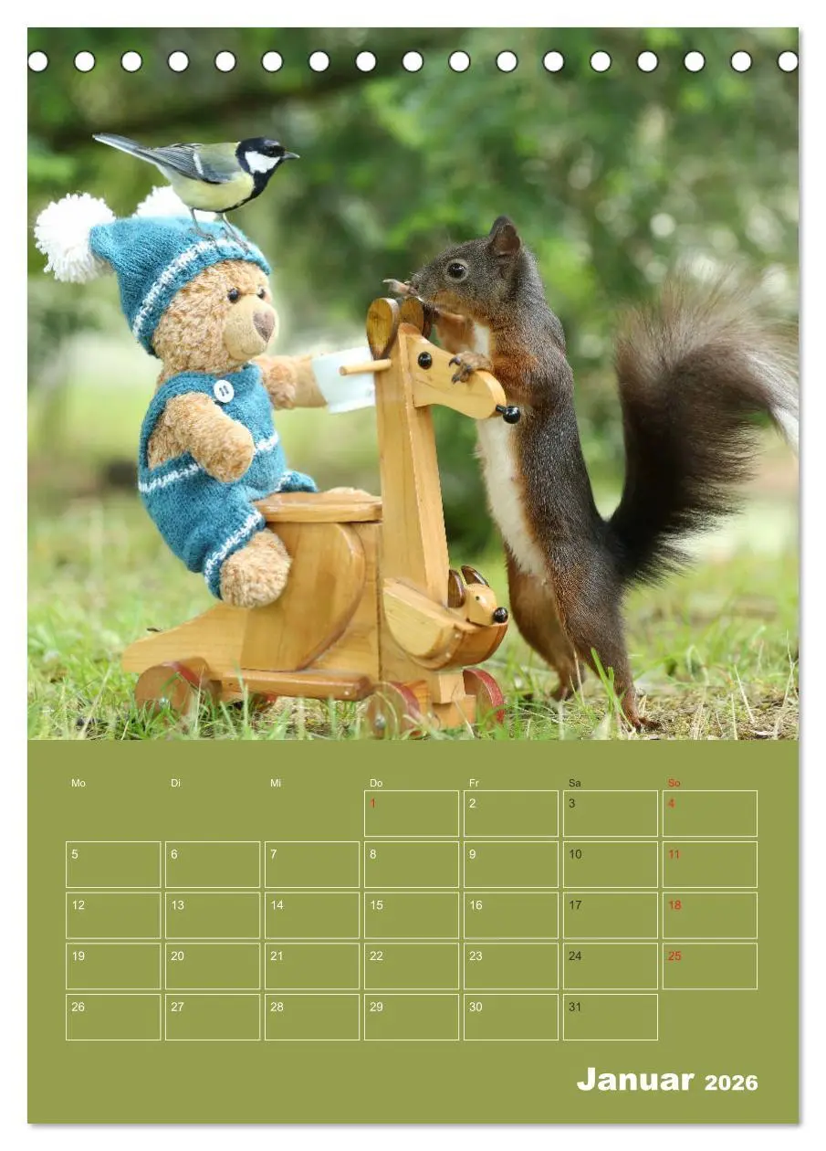 Bild: 9783516384888 | Eichhörnchen - Abenteuer mit Freund Teddy (Tischkalender 2026 DIN...