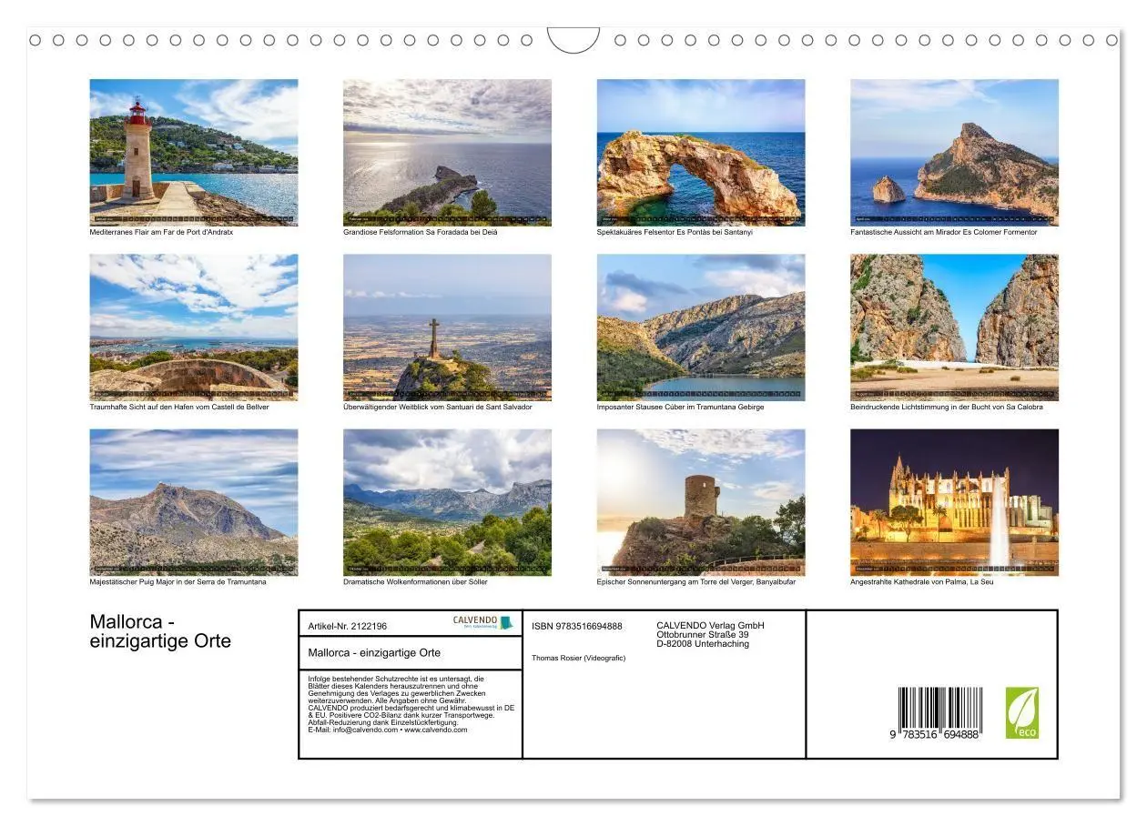 Bild: 9783516694888 | Mallorca - einzigartige Orte (Wandkalender 2026 DIN A3 quer),...