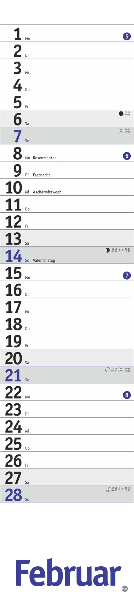 Bild: 9783756414888 | Langplaner, blau 2027 | Heye | Kalender | Streifenplaner Kalender Heye