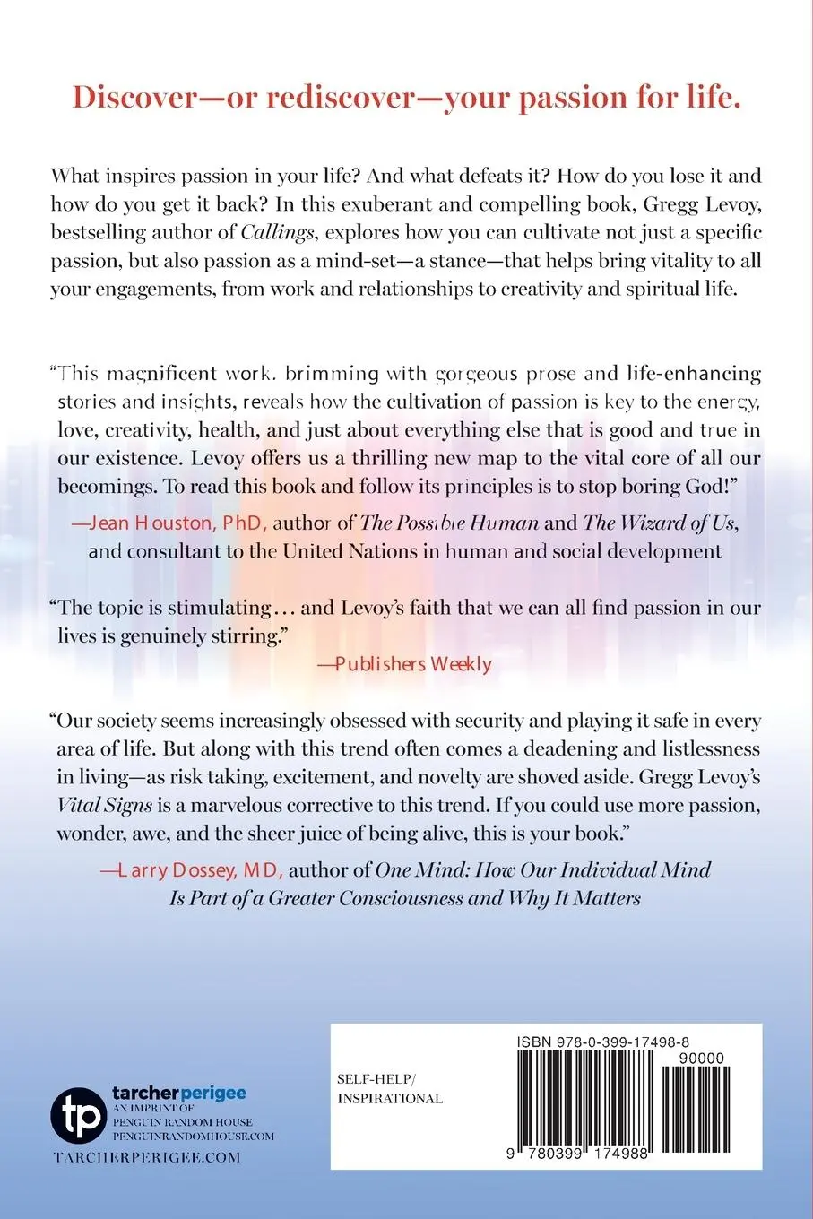 Rückseite: 9780399174988 | Vital Signs | Discovering and Sustaining Your Passion for Life | Levoy