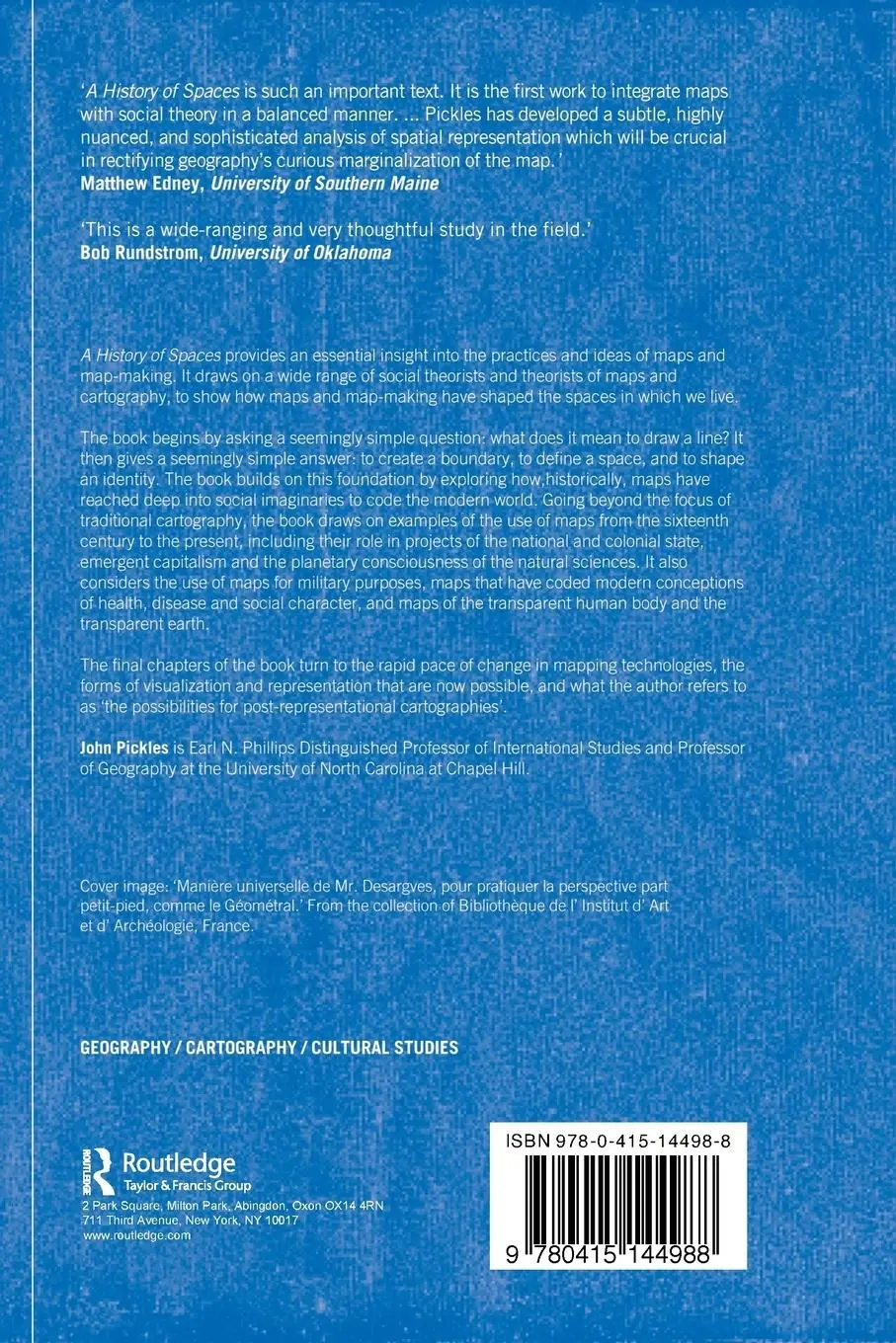 Rückseite: 9780415144988 | A History of Spaces | John Pickles | Taschenbuch | Englisch | 2003