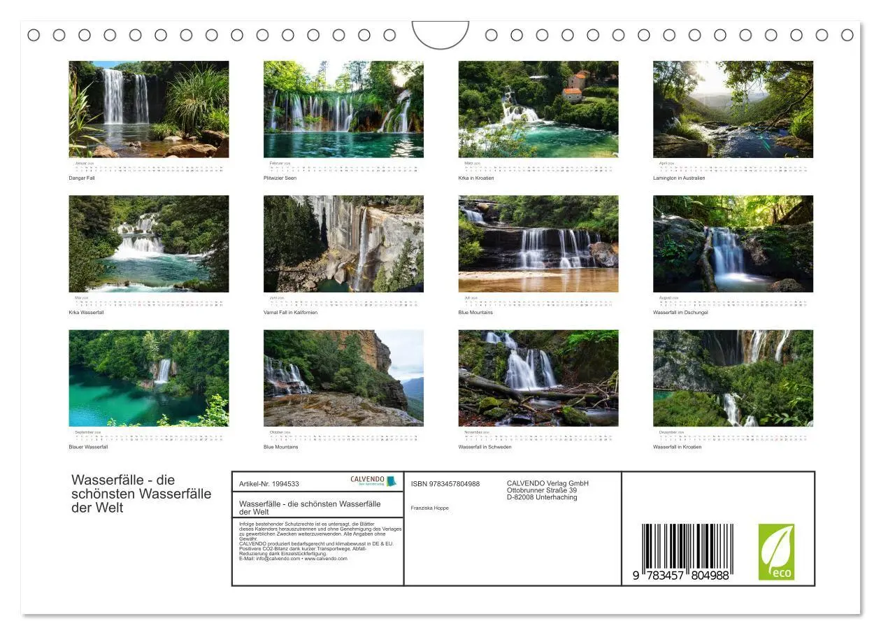 Bild: 9783457804988 | Wasserfälle - die schönsten Wasserfälle der Welt (Wandkalender 2026...