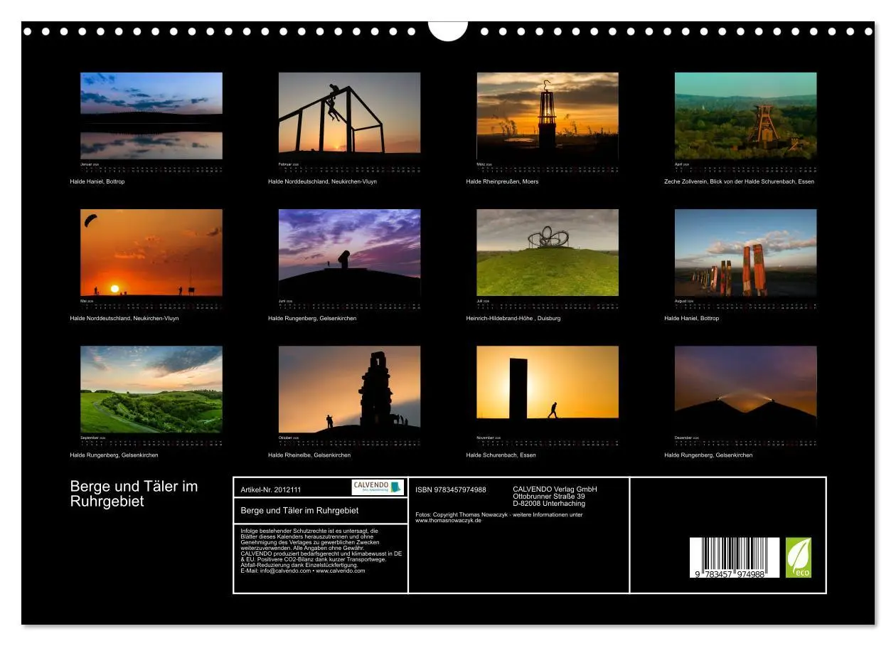Bild: 9783457974988 | Berge und Täler im Ruhrgebiet (Wandkalender 2026 DIN A3 quer),...