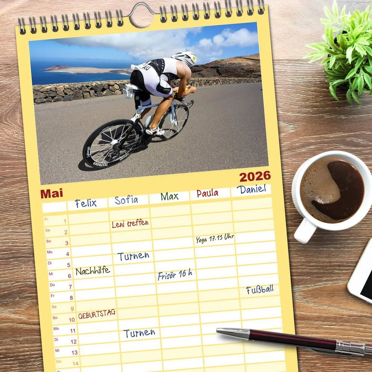 Bild: 9783516514988 | Familienplaner 2026 - TRIATHLON mit 5 Spalten (Wandkalender, 21 x...