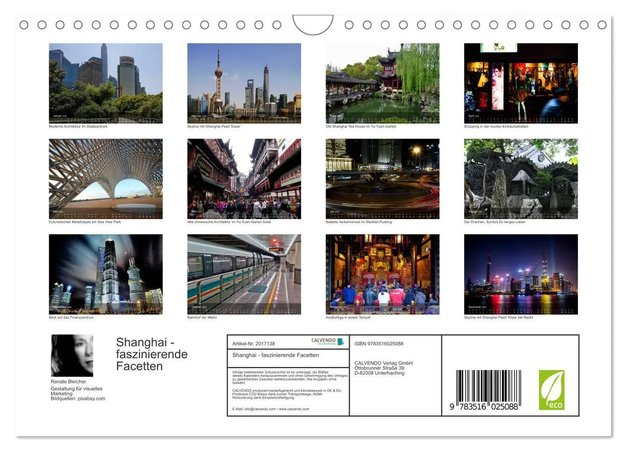 Bild: 9783516025088 | Shanghai - faszinierende Facetten (Wandkalender 2026 DIN A4 quer),...