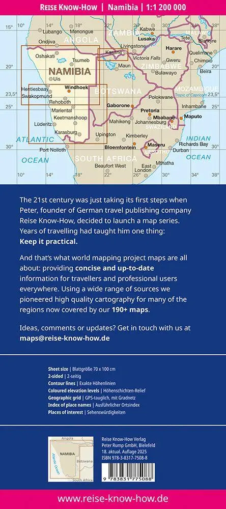 Bild: 9783831775088 | Reise Know-How Landkarte Namibia (1:1.200.000) | (Land-)Karte | 2 S.