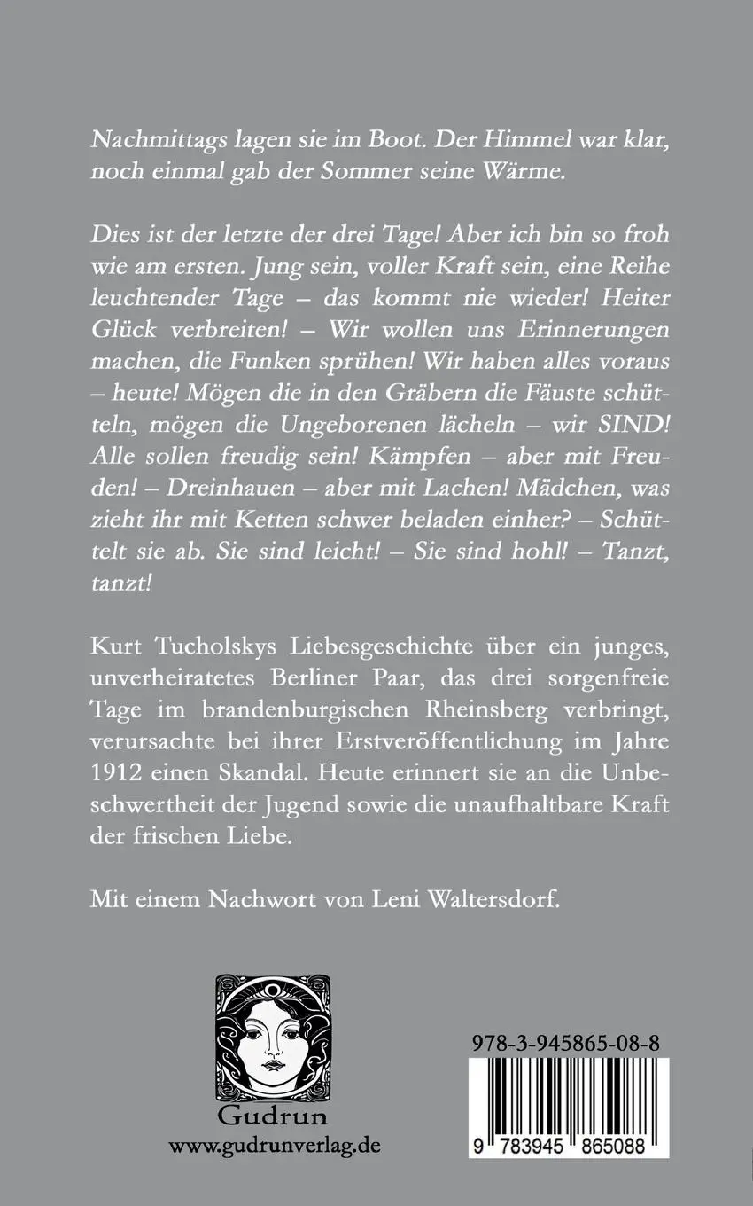 Rückseite: 9783945865088 | Rheinsberg | Ein Bilderbuch für Verliebte | Kurt Tucholsky | Buch
