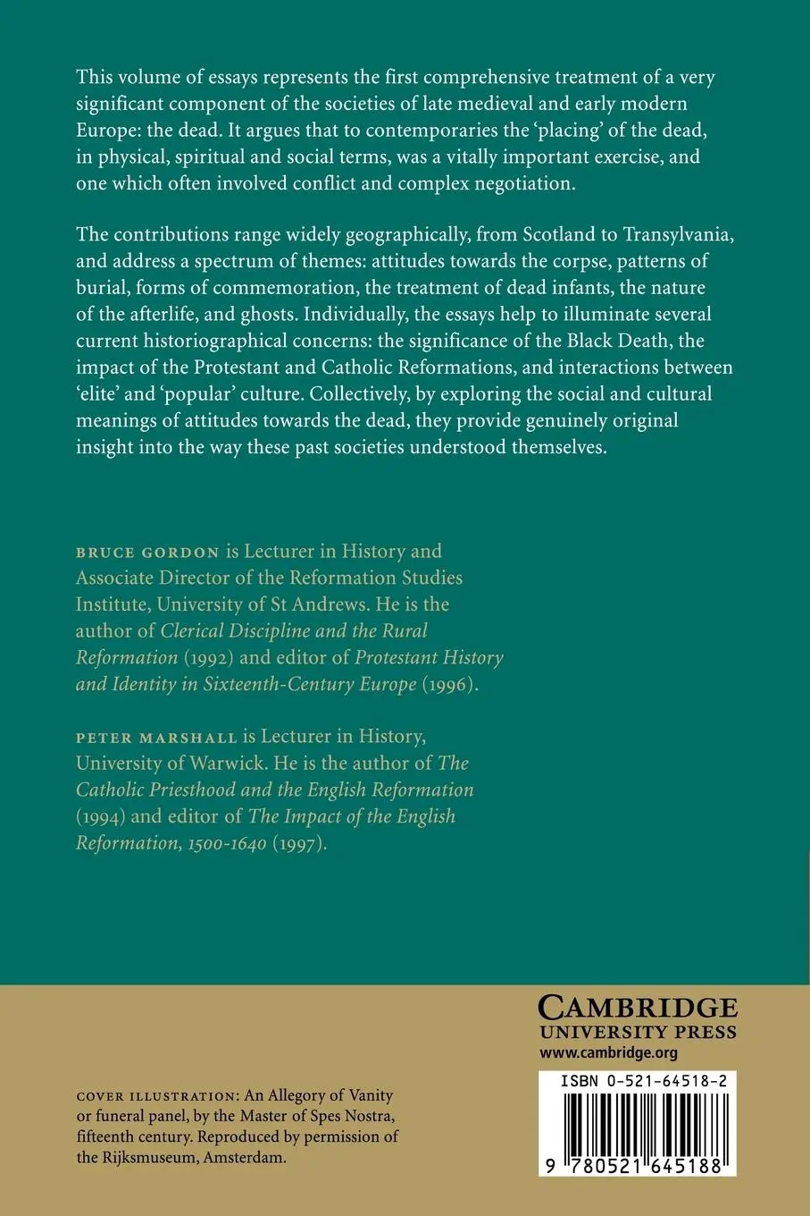 Rückseite: 9780521645188 | The Place of the Dead | Bruce Gordon (u. a.) | Taschenbuch | Englisch