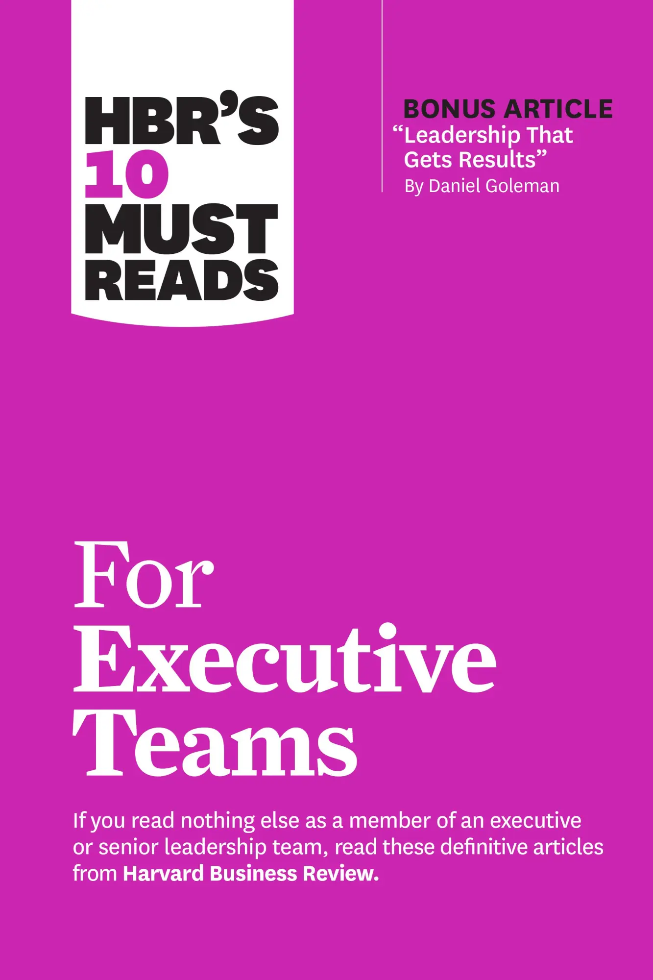 Bild: 9781647825188 | Hbr's 10 Must Reads for Executive Teams | Review (u. a.) | Taschenbuch
