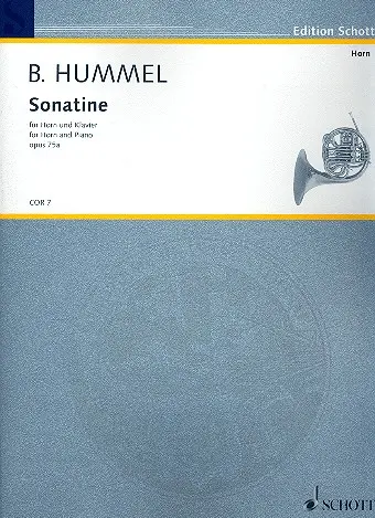 Cover: 9790001025188 | Sonatina op. 75a | Bertold Hummel | Buch | 1982 | Schott Music