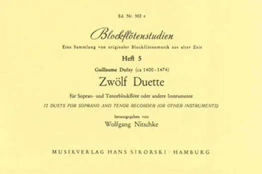 Cover: 9790003005188 | Blockflötenstudien Band 5 12 Duette | Buch | Sikorski Edition