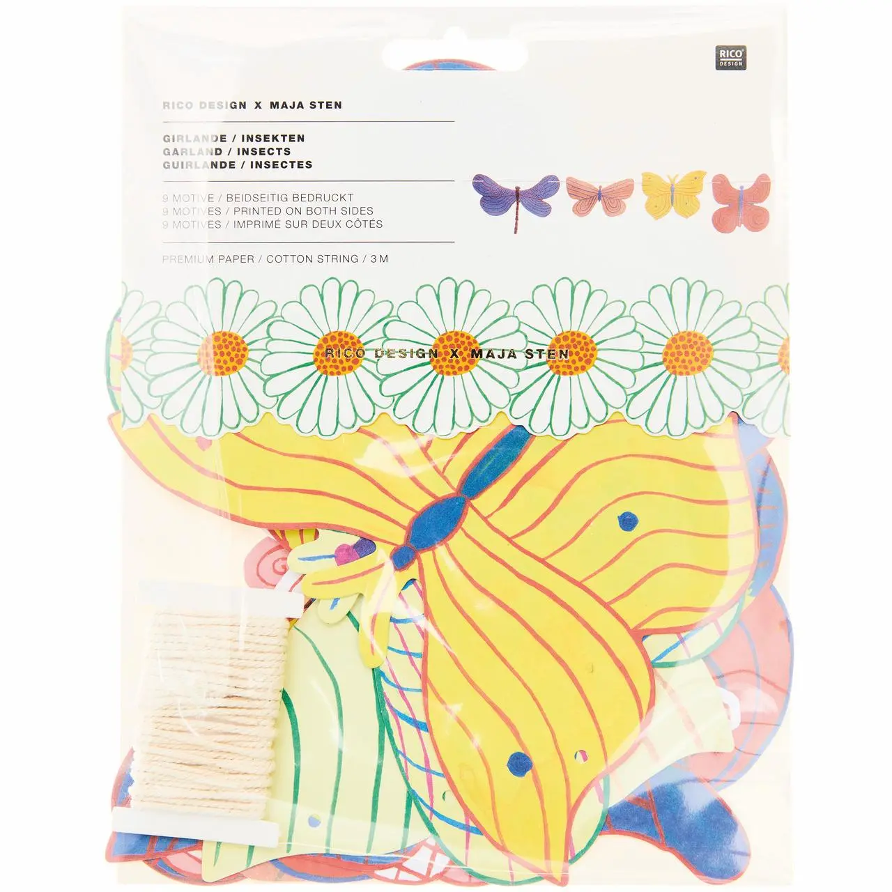 Girlanden Midsommar Magic, Insekten FSC MIX, 3 m