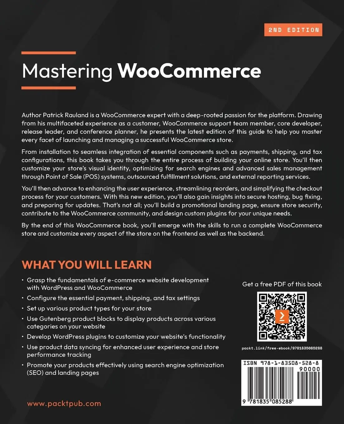 Rückseite: 9781835085288 | Mastering WooCommerce - Second Edition | Patrick Rauland | Taschenbuch
