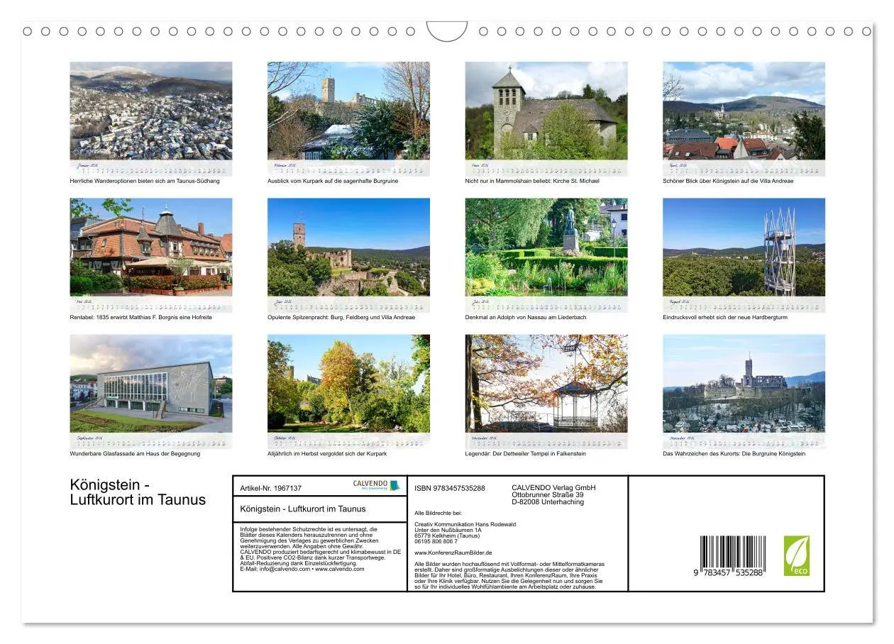 Bild: 9783457535288 | Königstein - Luftkurort im Taunus (Wandkalender 2026 DIN A3 quer),...