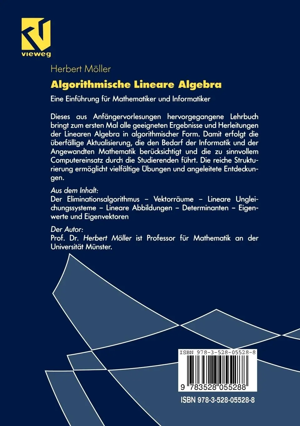 Rückseite: 9783528055288 | Algorithmische Lineare Algebra | Herbert Möller | Taschenbuch | x