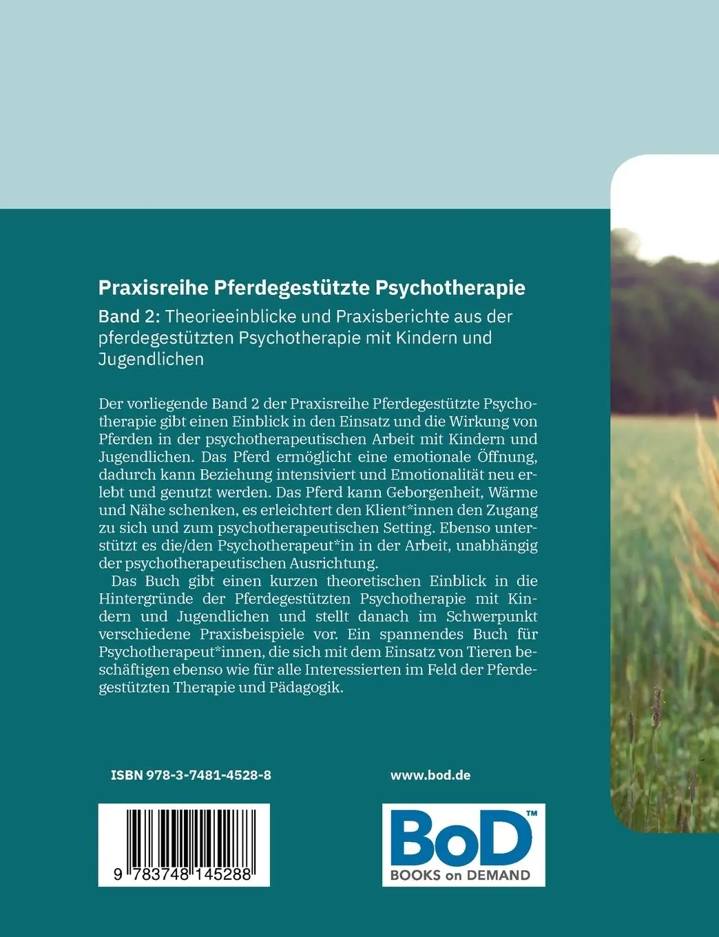 Rückseite: 9783748145288 | Praxisreihe Pferdegestützte Psychotherapie Band 2 | Annette Gomolla