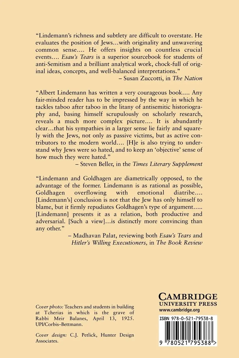 Rückseite: 9780521795388 | Esau's Tears | Modern Anti-Semitism and the Rise of the Jews | Buch