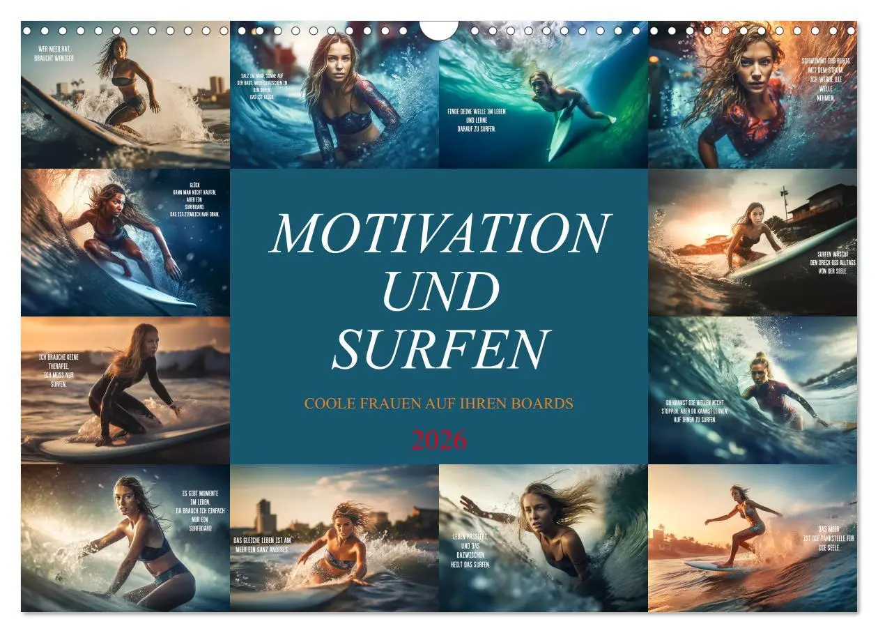 Cover: 9783457525388 | Motivation und Surfen (Wandkalender 2026 DIN A3 quer), CALVENDO...
