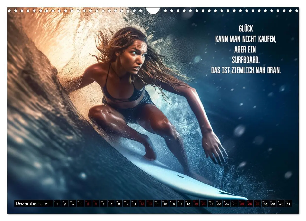 Bild: 9783457525388 | Motivation und Surfen (Wandkalender 2026 DIN A3 quer), CALVENDO...