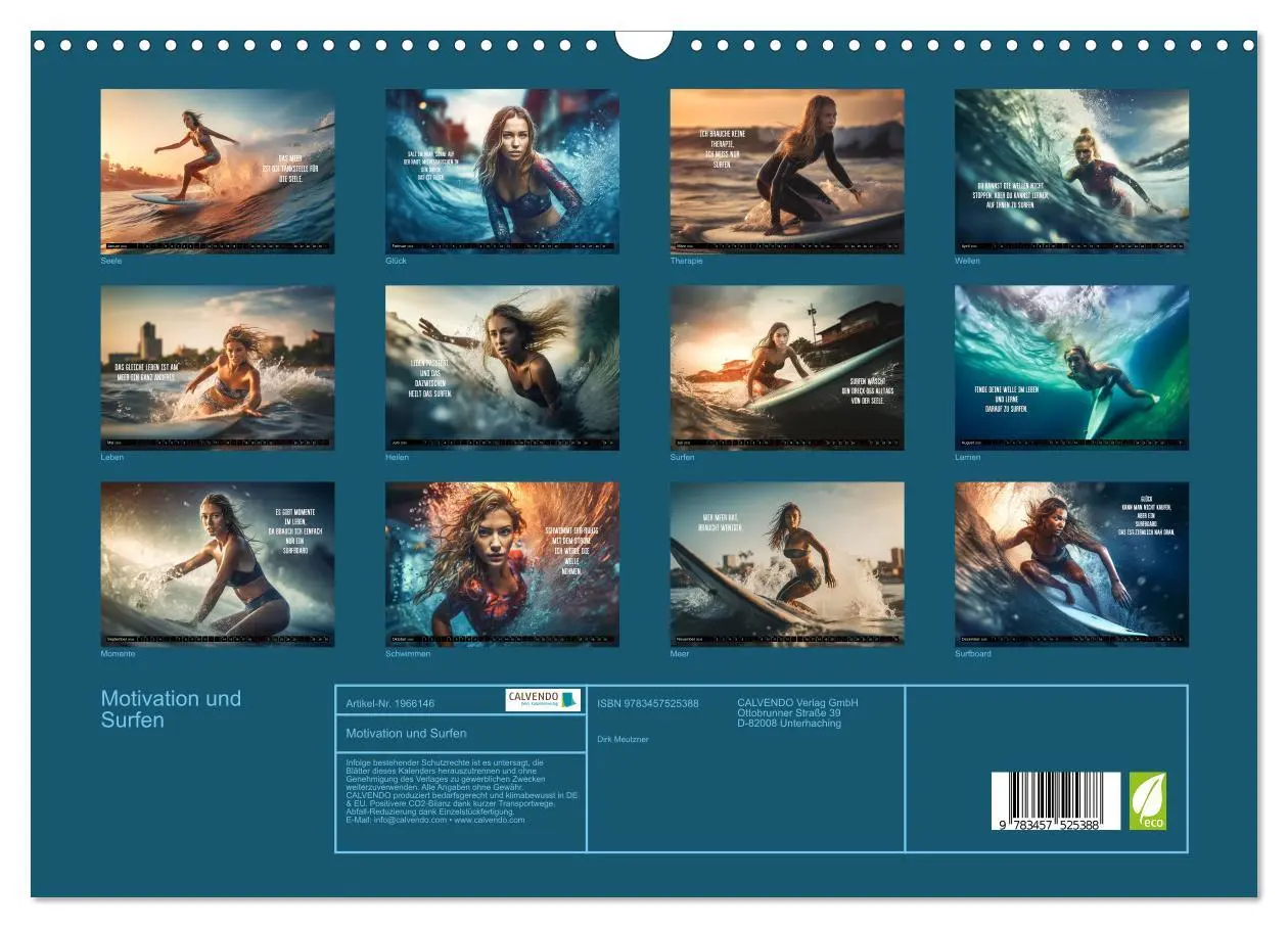 Bild: 9783457525388 | Motivation und Surfen (Wandkalender 2026 DIN A3 quer), CALVENDO...