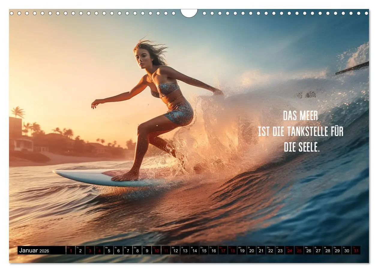 Bild: 9783457525388 | Motivation und Surfen (Wandkalender 2026 DIN A3 quer), CALVENDO...