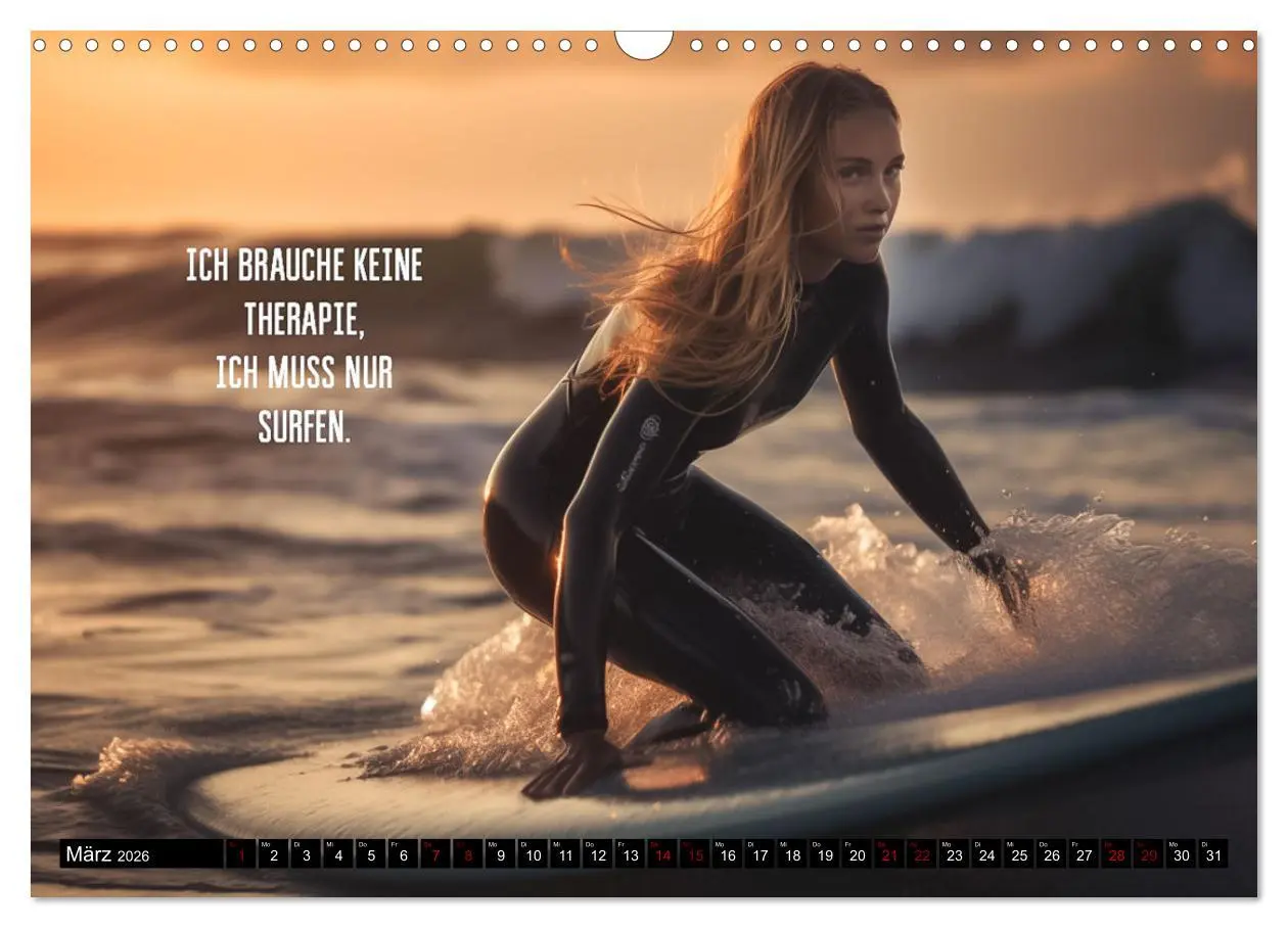 Bild: 9783457525388 | Motivation und Surfen (Wandkalender 2026 DIN A3 quer), CALVENDO...