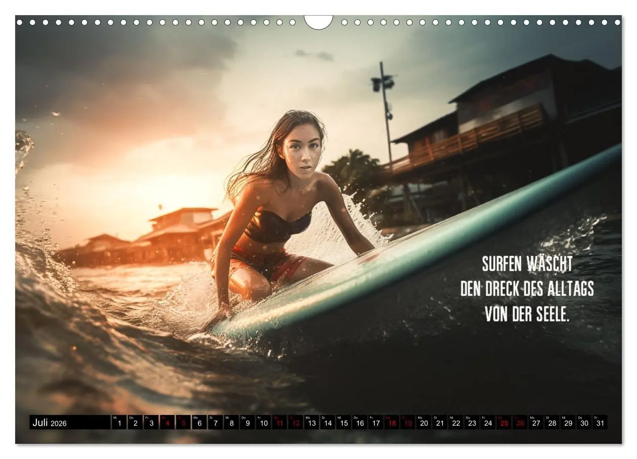 Bild: 9783457525388 | Motivation und Surfen (Wandkalender 2026 DIN A3 quer), CALVENDO...