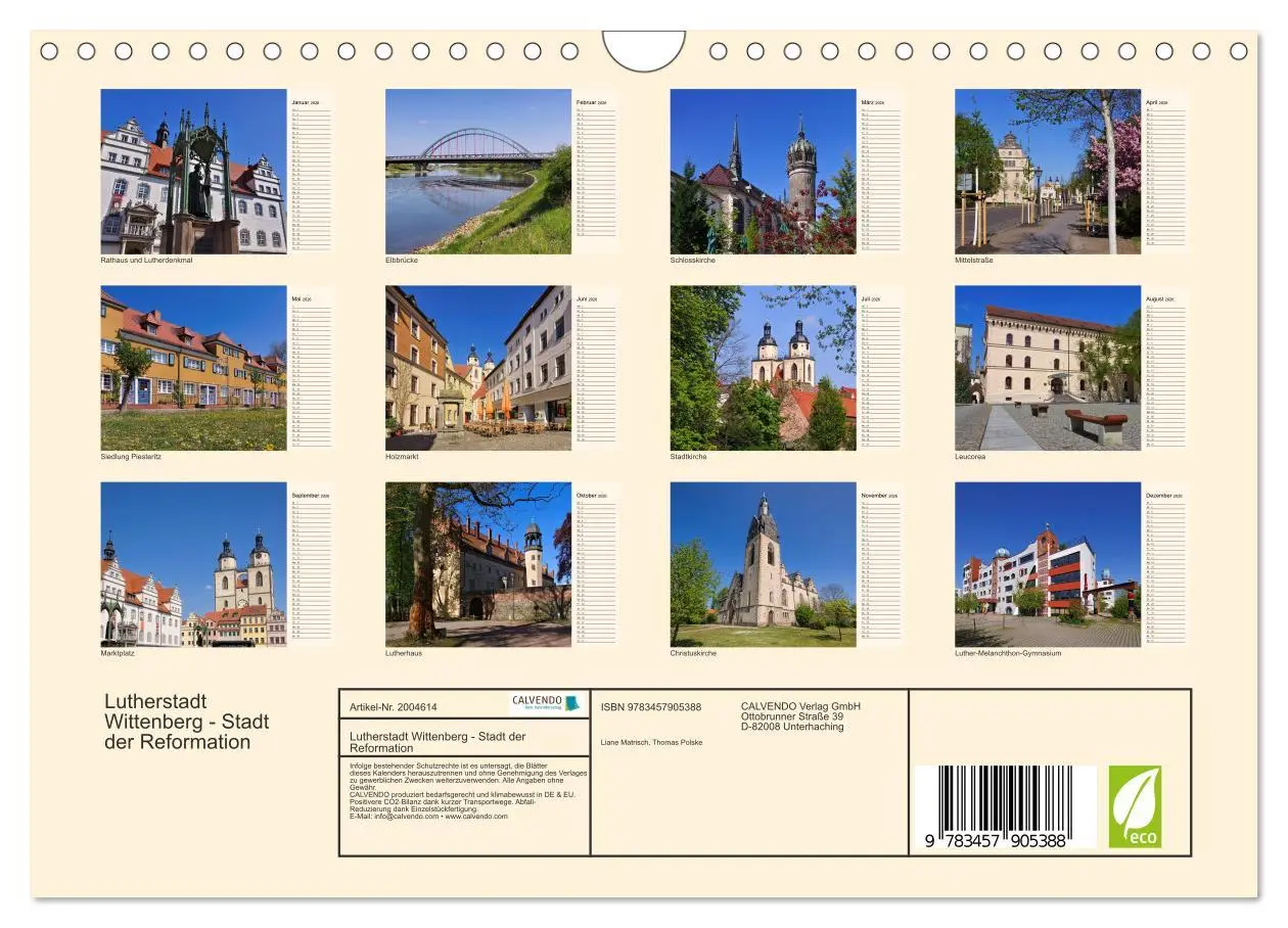 Bild: 9783457905388 | Lutherstadt Wittenberg - Stadt der Reformation (Wandkalender 2026...