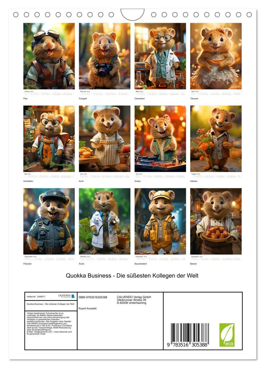 Bild: 9783516305388 | Quokka Business - Die süßesten Kollegen der Welt (Wandkalender 2026...