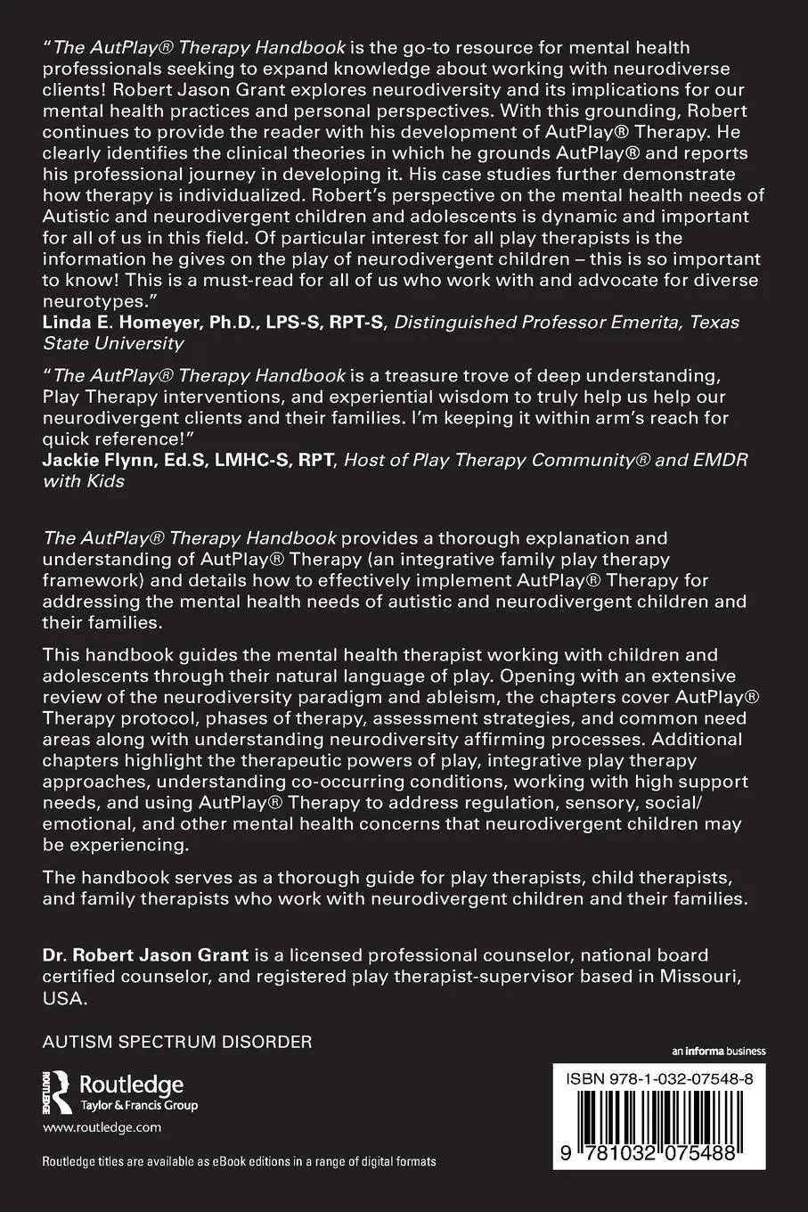 Rückseite: 9781032075488 | The AutPlay® Therapy Handbook | Robert Jason Grant | Taschenbuch